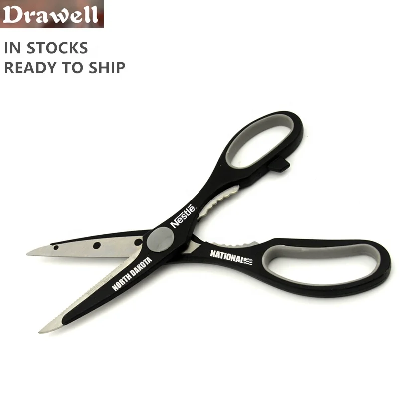 KS-2015 Wholesale Custom Logo Ergonomic Handle 8.5 inch Stainless Steel Multifunctional Personalized Scissors