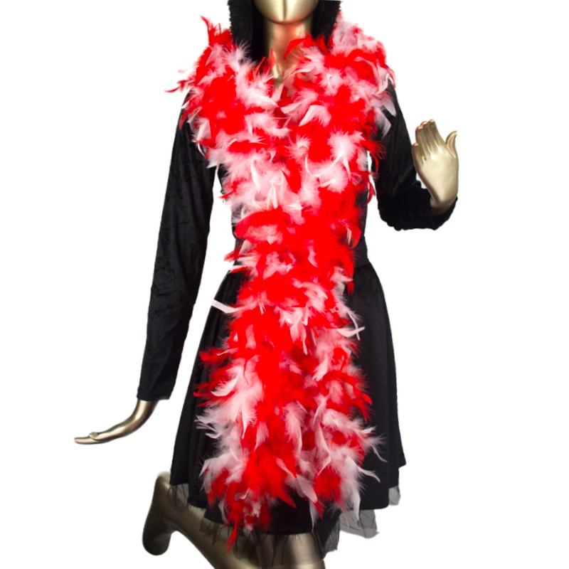 Factory Direct Manufacture Fluffy Turkey Feather Boas for Parades Carnival Dancing Party Mixed Rainbow Feather Boas