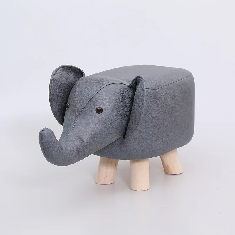 Home Furniture Animal Shape Small Leather Stool  For Children Living Room Kids Chairs New Cute Elephant Foot stool