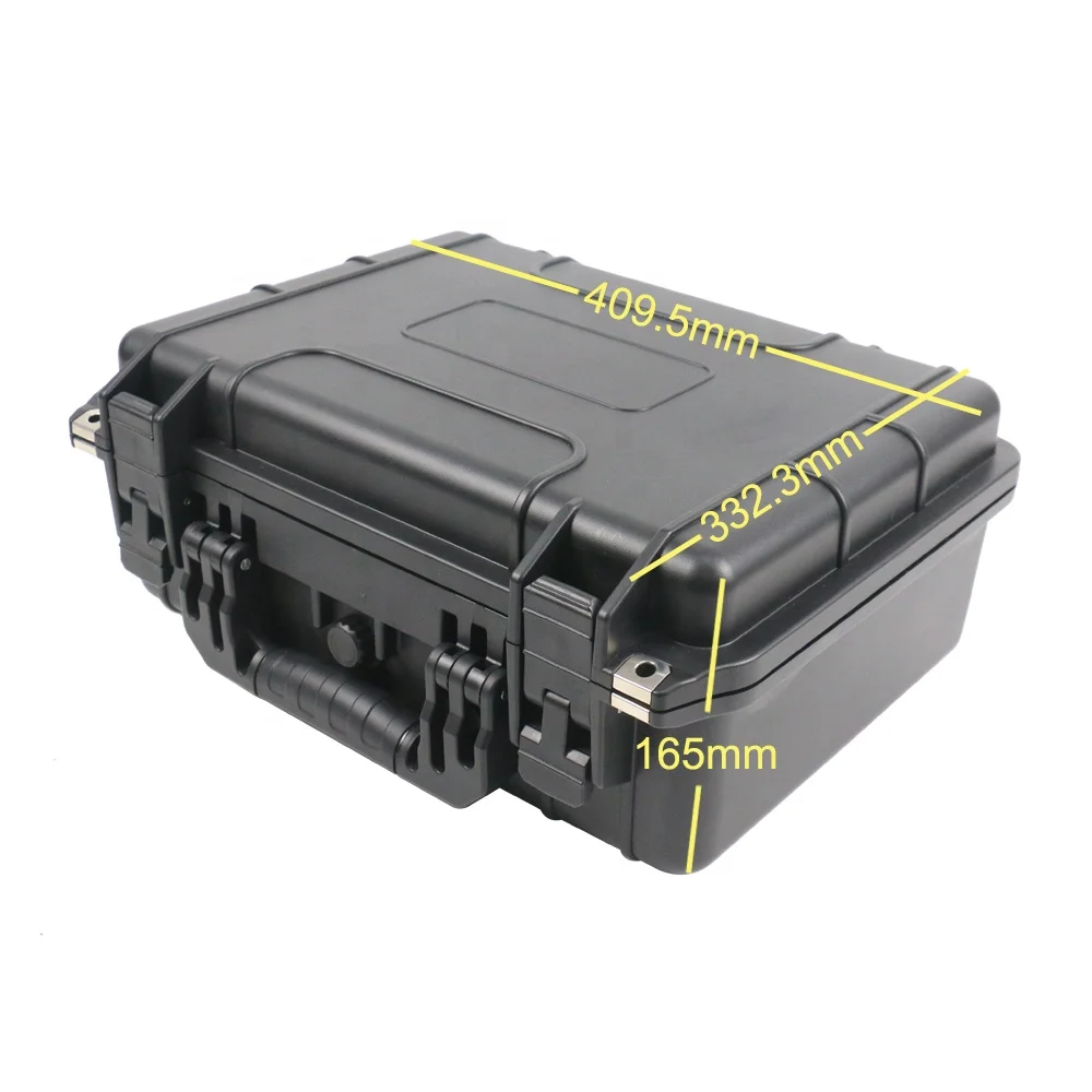 Black PP Material Dustproof Equipment Carrying Tool Storage Case Lined Shockproof Foam Rugged IP67 Hard Plastic Waterproof Case