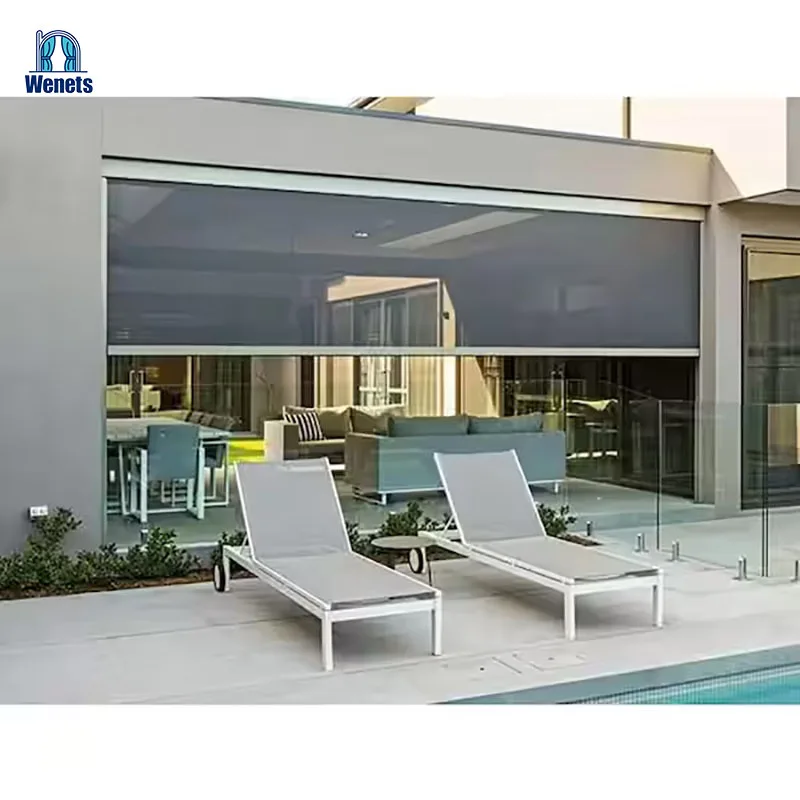 Horizontal Windproof Sun Screen  Zip Outdoor Blind for Balcony