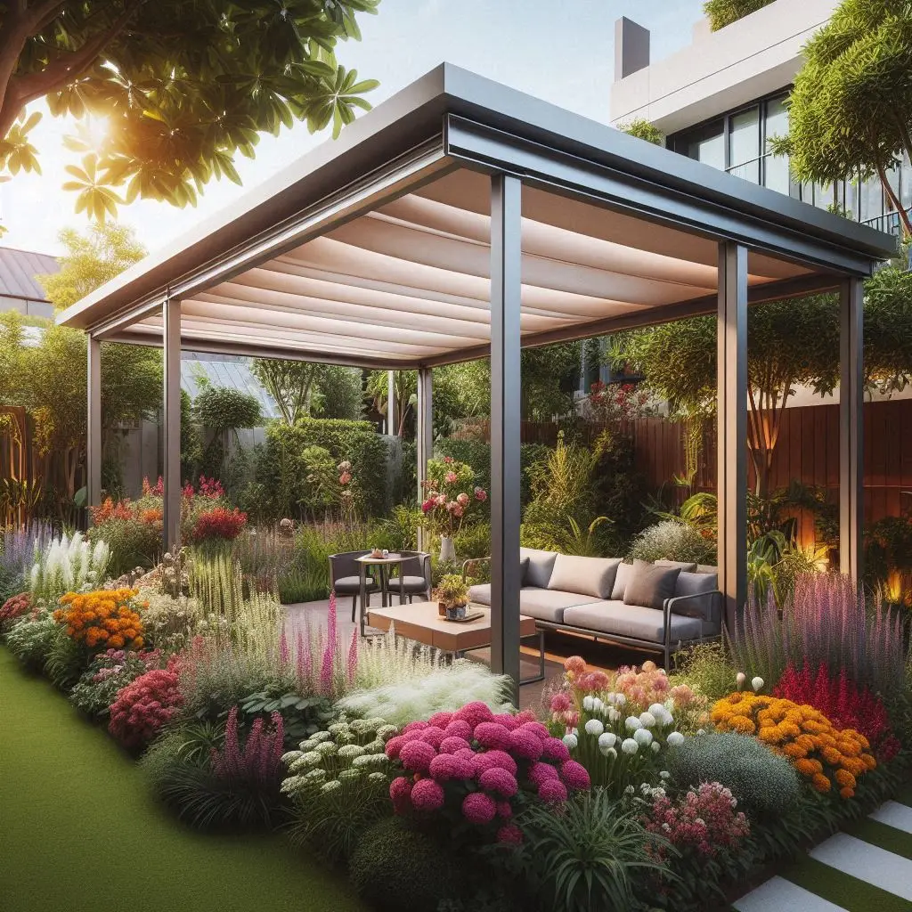 Manual Motorized Roof Waterproof Wall Mounting Outdoor Louvered Aluminum Pergola