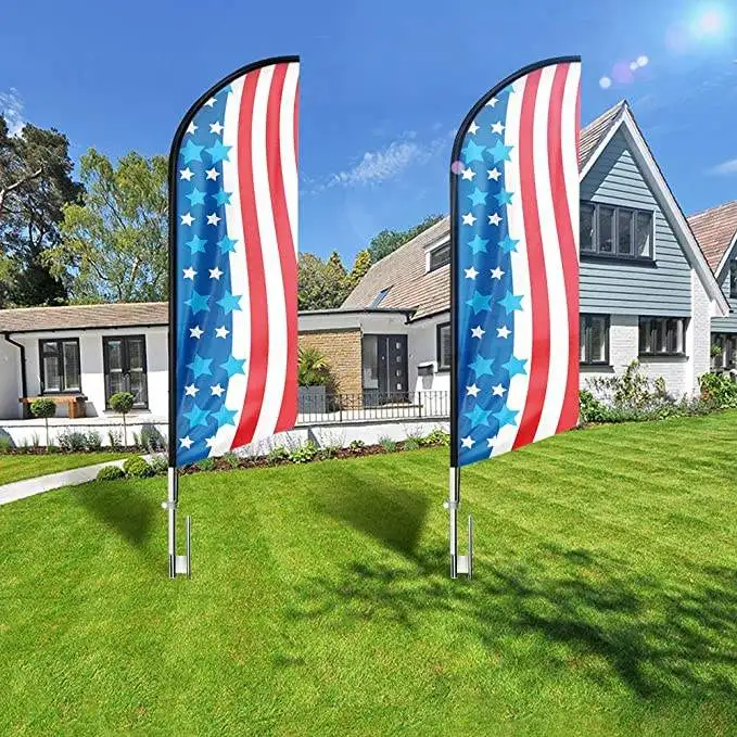 Huiyi Customized Printing Beach Flags Factory price Feather Teardrop Advertising China Banner Flag