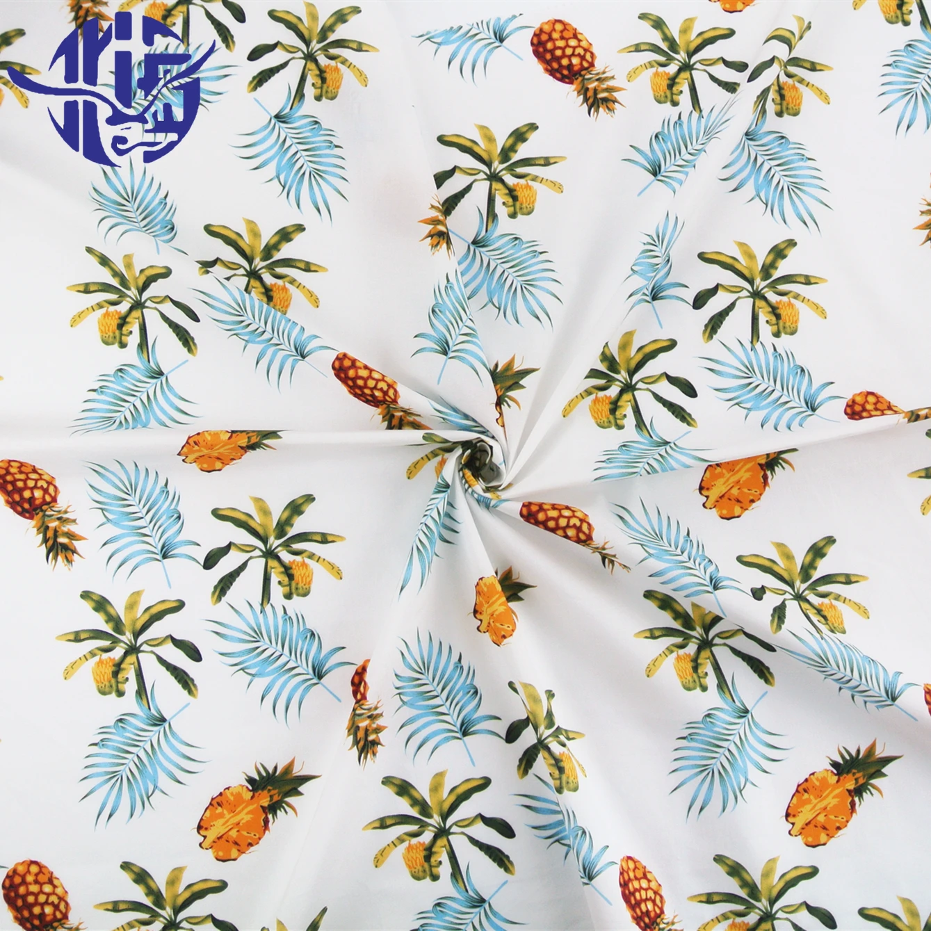 Осотп сертифицированные ананас тропическим принтом 100% органический хлопок поплин ткани для детской одежды