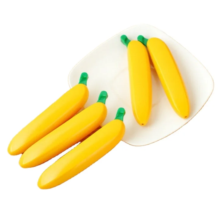 Новый дизайн, рекламная пластиковая короткая ручка-банан, желтые ручки с логотипом клиента