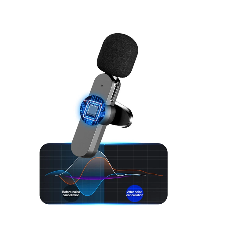 Factory Directly Sell Mini Light-Weight Lightning Type Interface Conference Lapel Wireless Microphone For Video