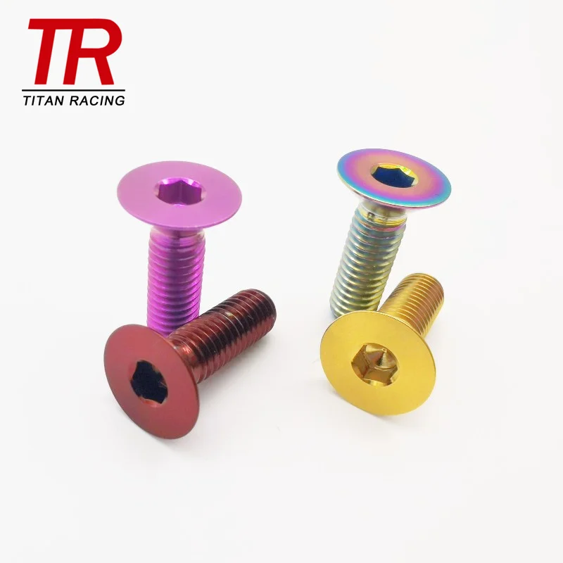 Custom M6 Color Titanium Self Tapping Allen Torx Hex Screw Bolt M3 M5 M6 Flat Countersunk Motorcycle Titanium Screw
