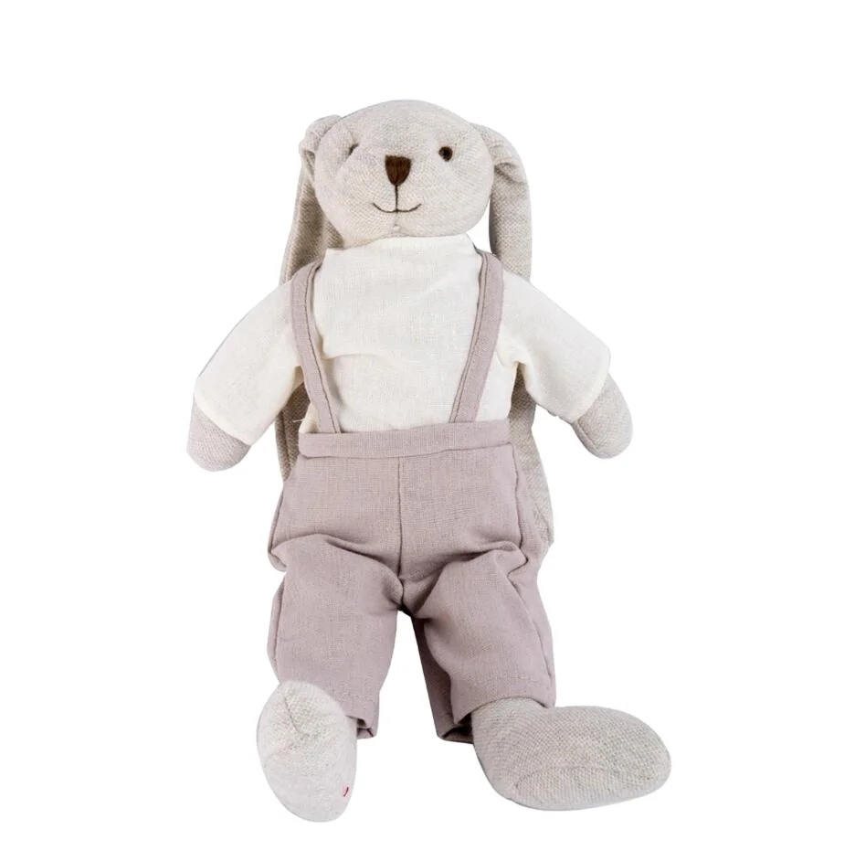 flax cloth skirt plush bunny rabbit toy Long ear Rabbit baby girl doll cuddly toy