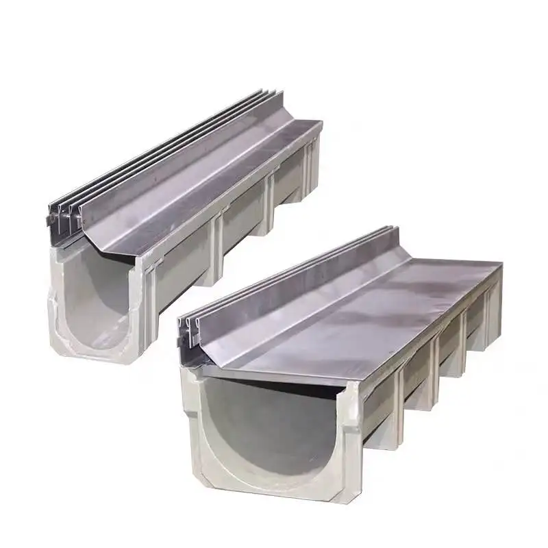 Custom Length Garage Floor Drain Trench Drain Channel Cover Outdoor Stainless Steel Grating Drainage Channel