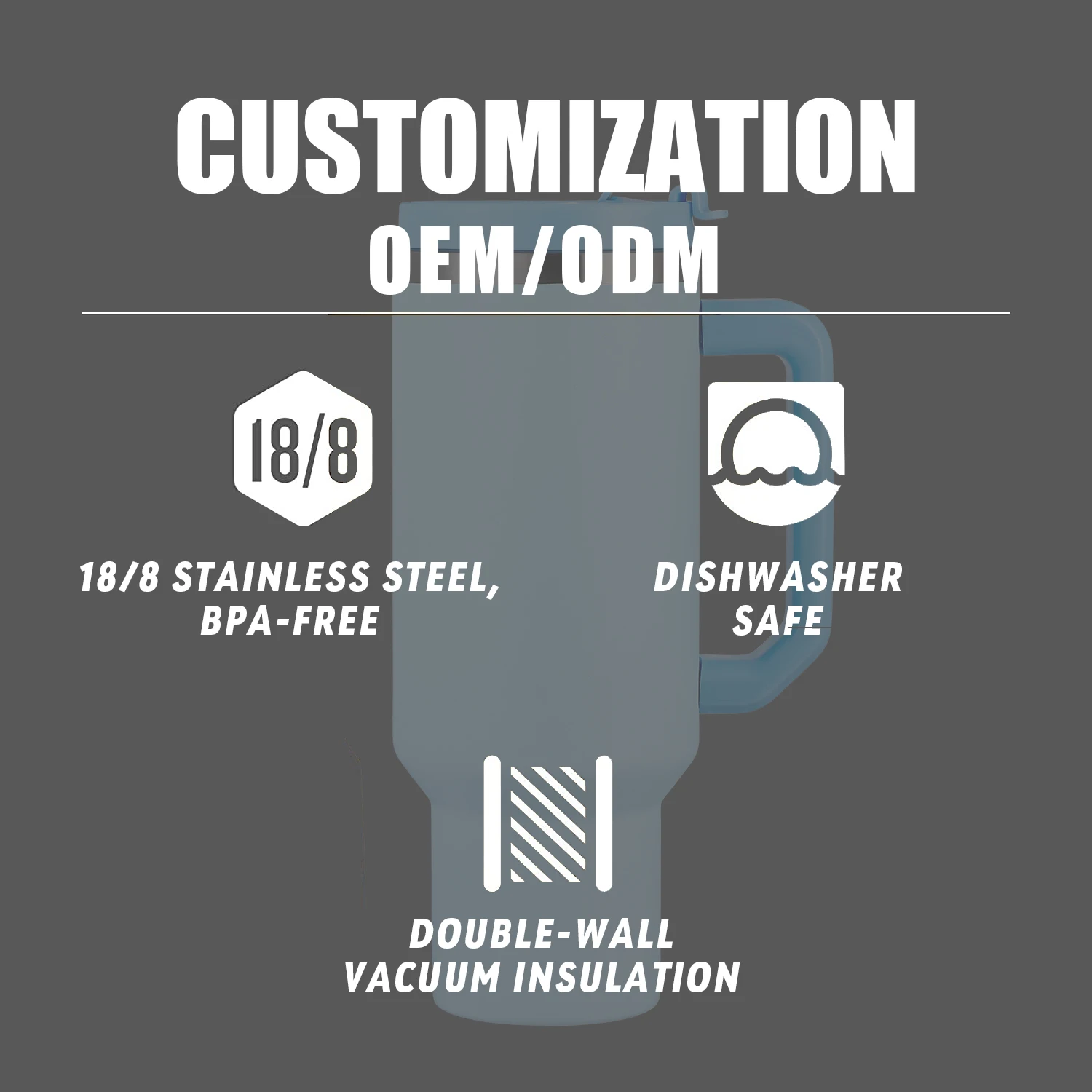 Stainless Steel Travel Mug with Handle, Double-Wall Insulation Keeps Drinks Hot up to 7 Hours or Cold up to 18 Hours, 20oz