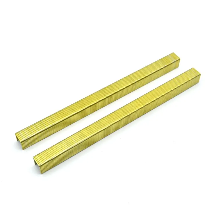 Hot selling export standard 7110  7112 industrial gold silver metal staples for furniture gold upholstery staple