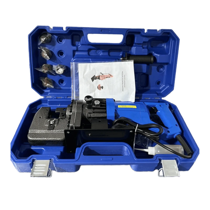 220V Electric Hydraulic Press 5 Dies 6.5/9.0/13/17/Power Punching Hole Puncher for Metal Steel Iron Aluminum Copper Holes