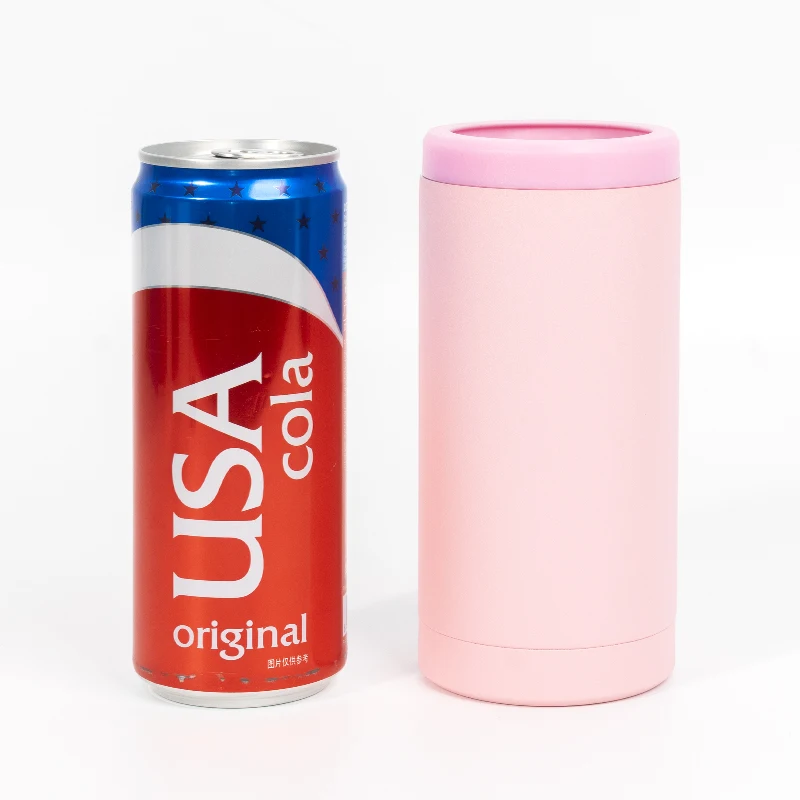 Amazon Hot Selling Skinny Can Cooler for Slim Beer & Hard Seltzer 12oz Insulated Stainless Steel Can Cooler Holder