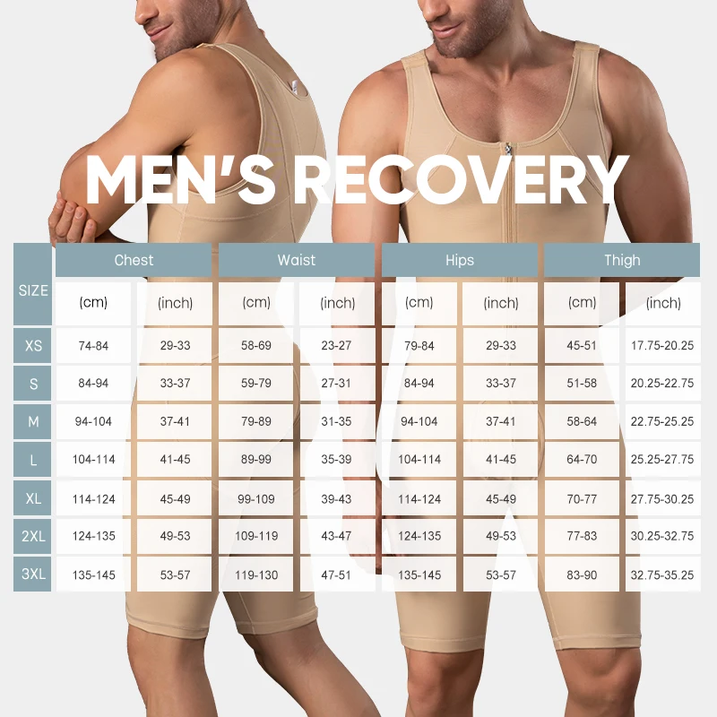 Mens Full Body Shaper Tummy Control Post Surgery Surgical Compression Garment Colombianas Liposuction Faja Shapewear For Man