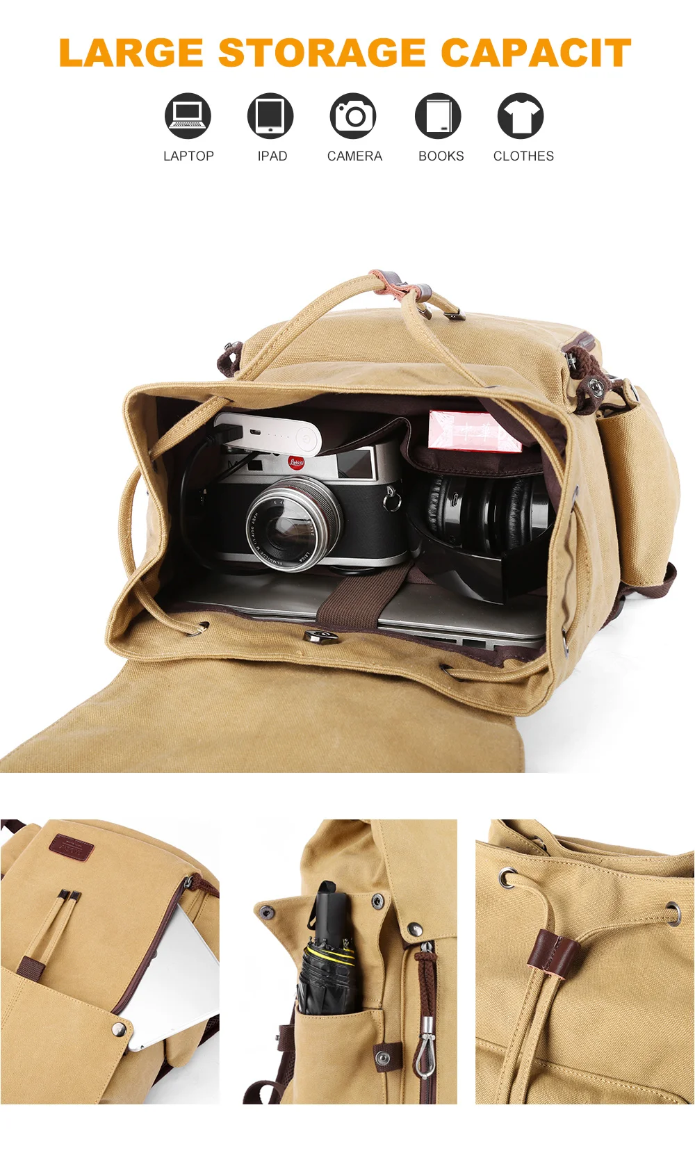 Modern school canvas backpack  quality  assured laptop bag mochila escolar lona