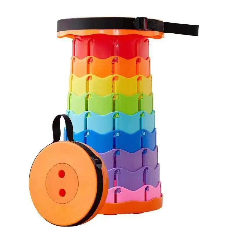 outdoor rainbow telescopic stool Travel portable telescopic stool Outdoor folding telescopic stool