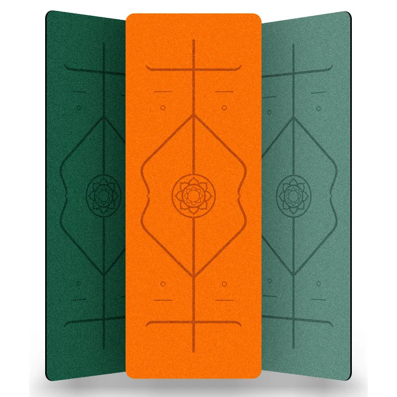 Position Line Non-toxic 100% Natural Coir Fibre Anti-slip Rubber Custom Logo Yoga Mat Polyurethane Yoga Mat