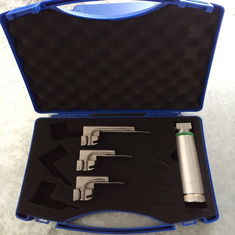 Chinese Anesthesia Diagnose Intubation Flexible Optical Fiber Macintosh Laryngoscope Blade and Handle Kit Set 0# 1# 2# 3#