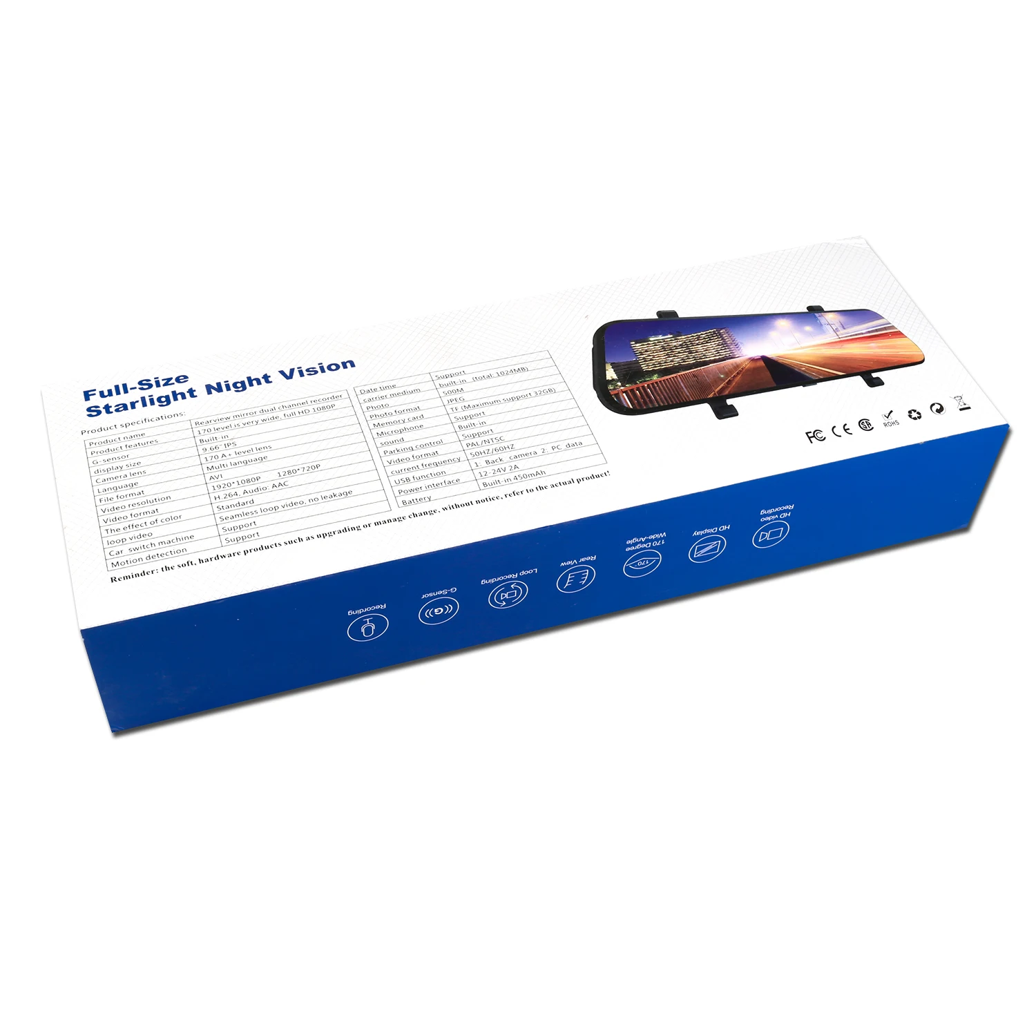 9.66 Inch Ausek yi quotes recorder night mode 2k dash cam car rearview mirror