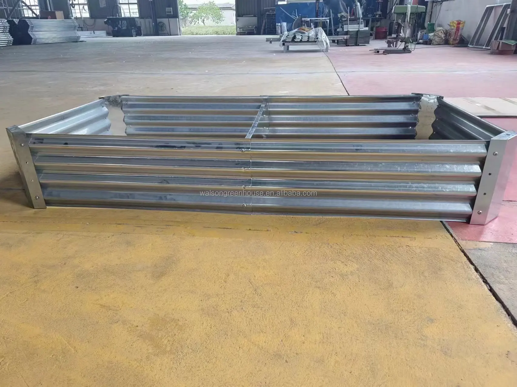 Olive Green Raised Garden Planter Box Vegetables Flowers Ground Modular Corrugated Metal Garden Bed