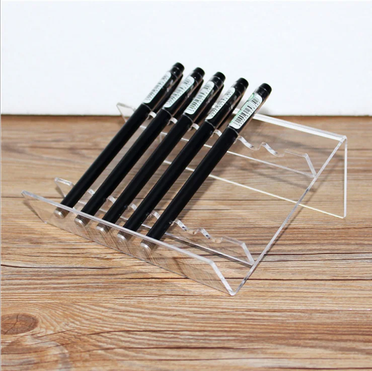 Pen&Brush Display Holder Clear Acrylic Ballpoint Pen Shelf Eyebrow Pencil Makeup Stands Racks Showcase Counter top organizer