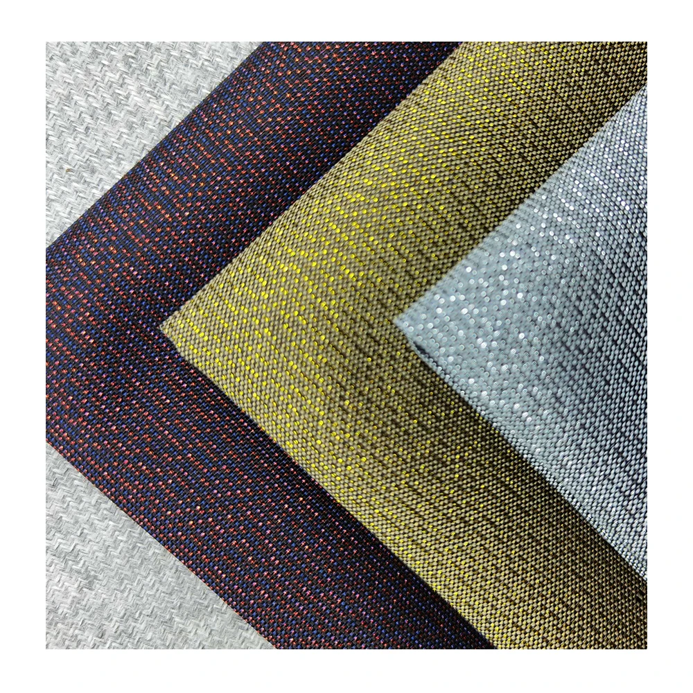
new design metallic yarn flashy woven plain fabric canopy cover fabric bag customized home textile fabric 