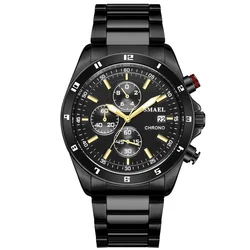 Top Luxury Brand Waterproof Sport Wristwatches Men Luminous Quartz Watch Casual Chronograph Stainless Steel Male Clock