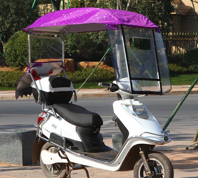 New electric car umbrella battery scooter square rain cover pedal motorcycle rain protection sunshade folding vinyl umbrella