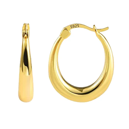 2024 New Copper Alloy Jewelry ASTM F136 Seamless Hinge Buckle with Hoop Earrings Plated with 14K Gold for Men and Women