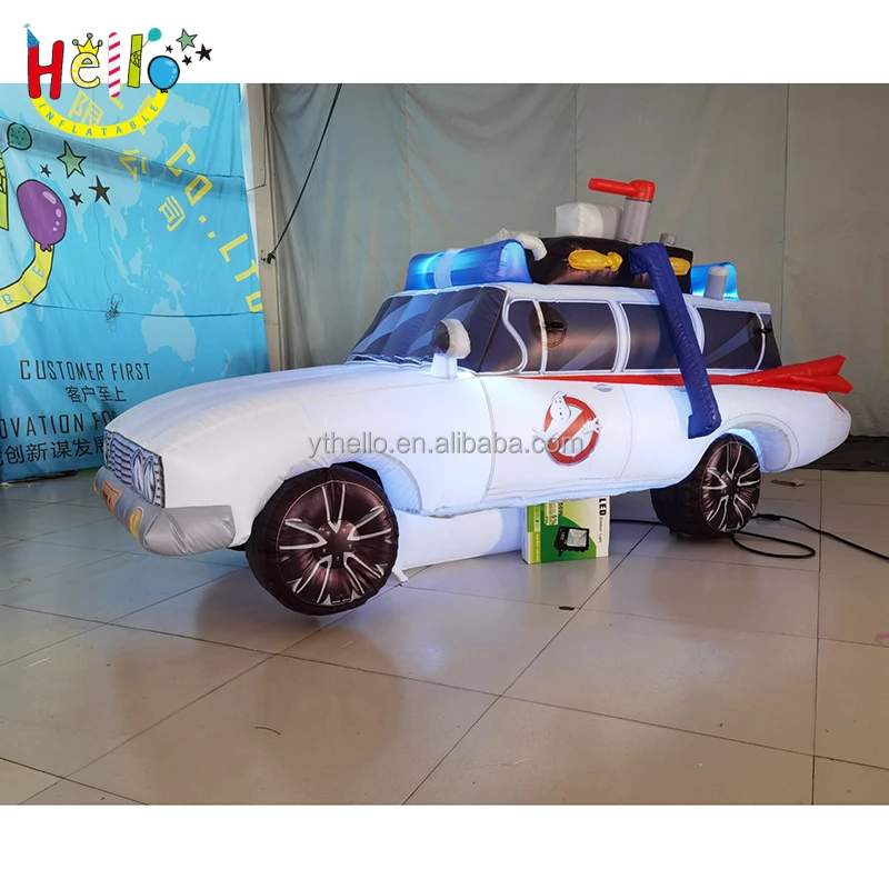 Funny carnival parade inflatable walking car Advertising police type inflatable cartoon car model costume with LED light