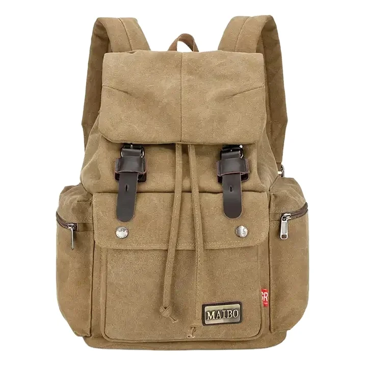 best hot selling business notebook mens leather canvas computer laptop backpack 17