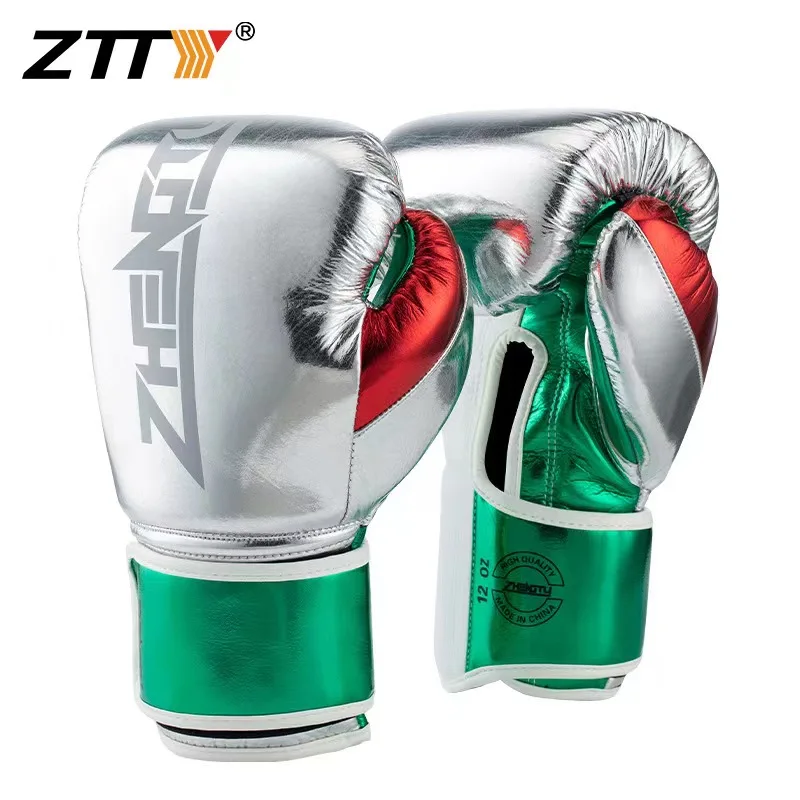 Wholesale of microfiber boxing gloves, professional competition latex inner liner, shiny leather gloves