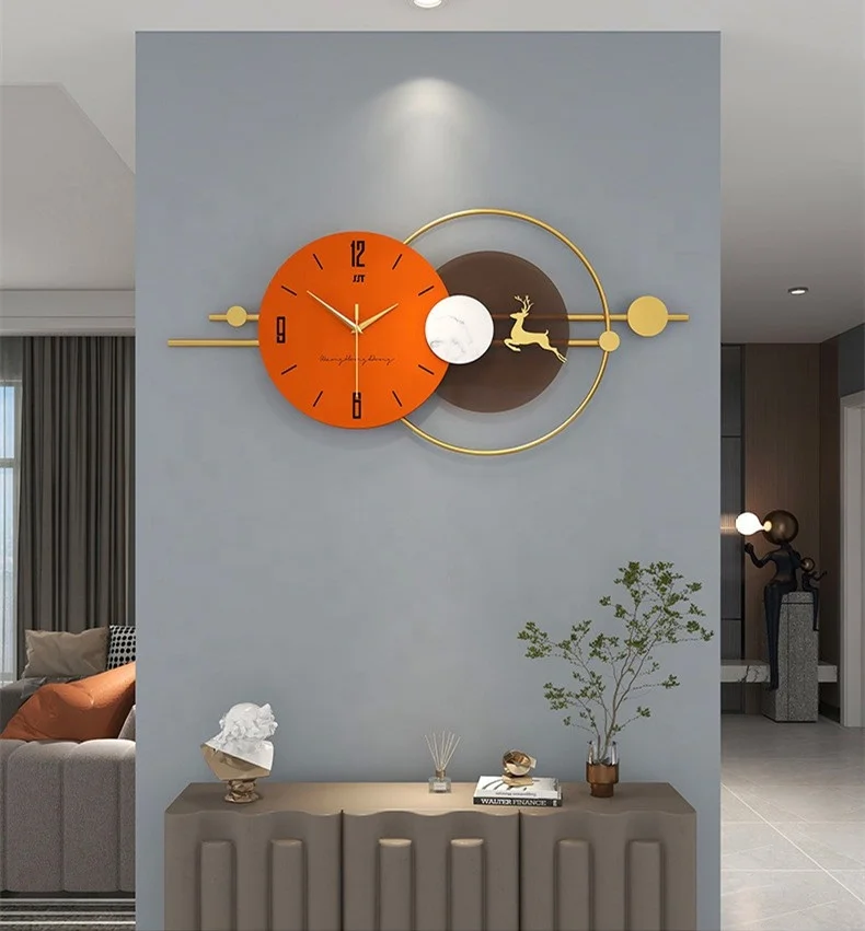 Wholesale European Abstract Simplicity Light Luxury Creative Fashion Wall Clock for Living Room