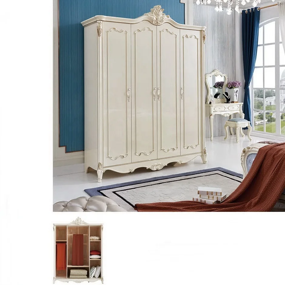 
white furniture classic antique reproduction white American european style wardrobe 