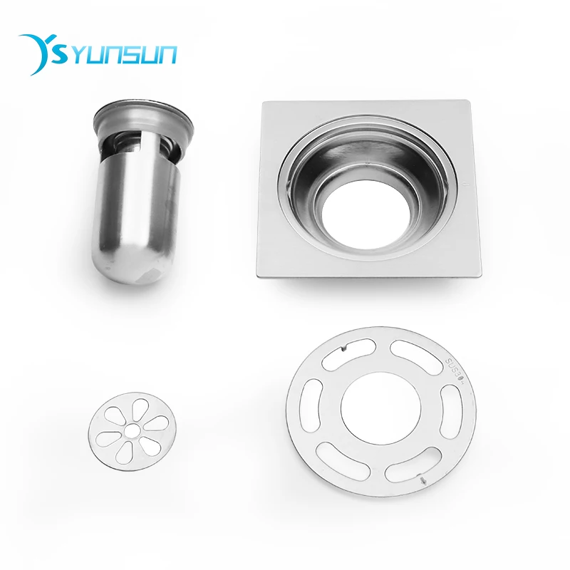 304 stainless steel floor drain grids hair catcher square hair drain cover scupper grate floor drain