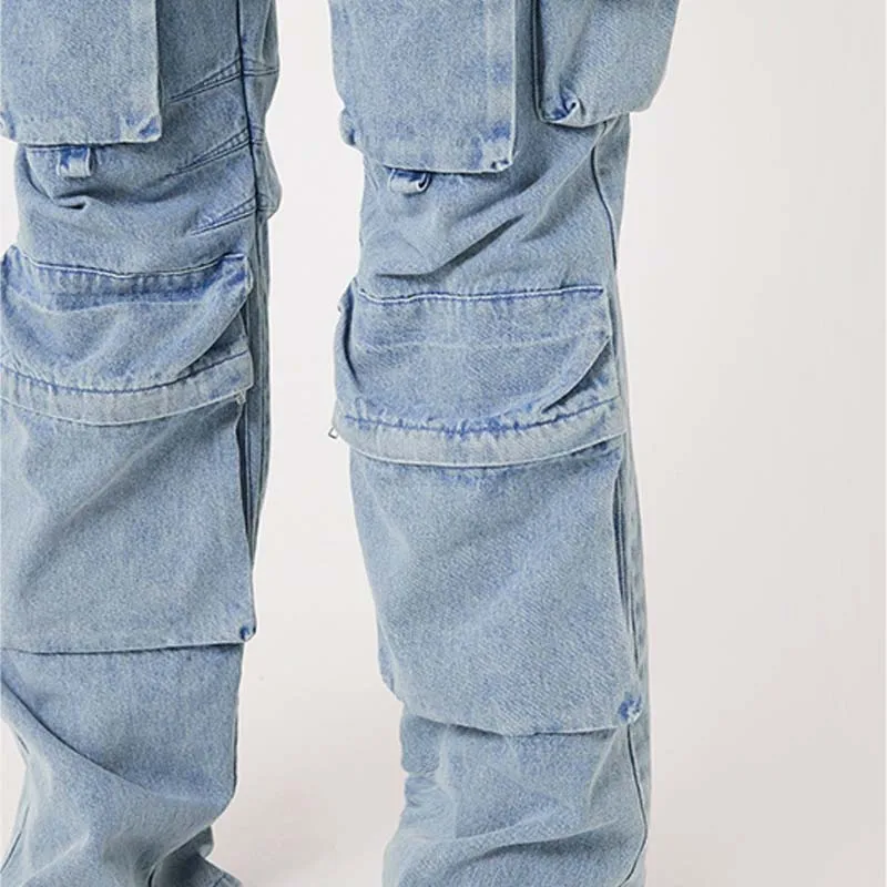 Oem High Quality Custom Manufacturer Wholesale Denim Trousers For Women Wide Leg Outdoor Oversized Female Pants Cargo Jeans