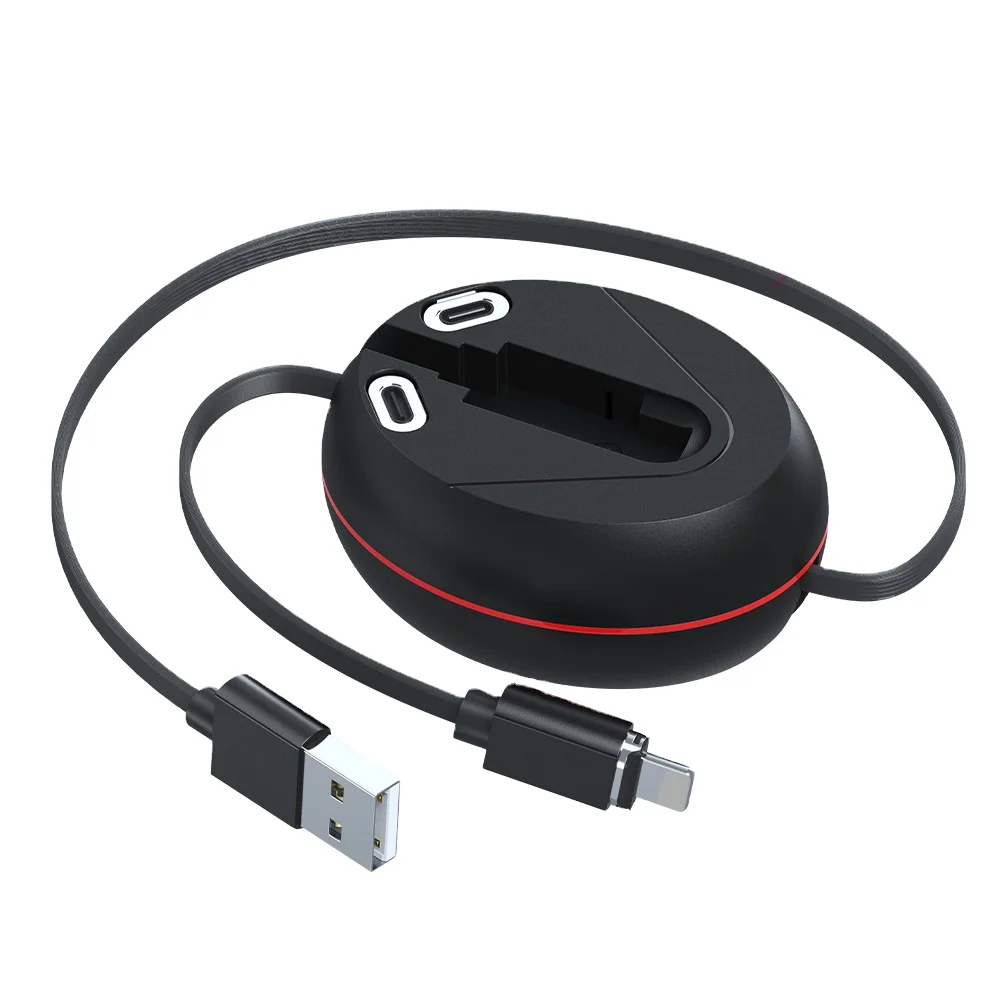 
Custom Logo AM71 105CM Automatic Storage Retractable 3 in 1 Round Magnet Charging Cable 