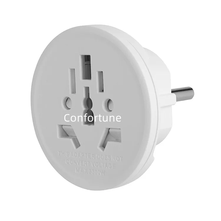 EU Plug Adapter, 2/3 pin to 2 pin Schuko Plug Travel Adapter UK to Europe, Fits Type A,B,G,I,J & L for Spain,Italy,Greece