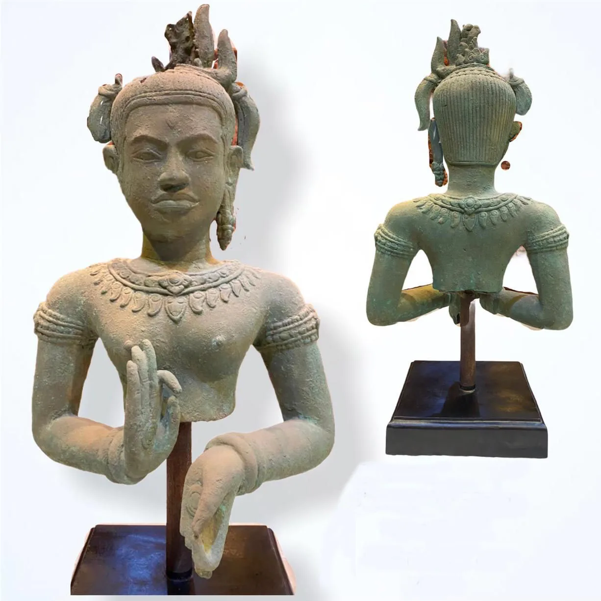 Bronze Apsara 65*33cm Cambodia  Retro Home Decoration Figurine Bronze Sculpture Buddhism