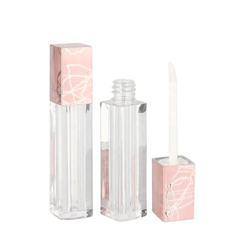 
Fashional Designs Cheap Square Empty Plastic Lip Gloss Tube Pink Color 