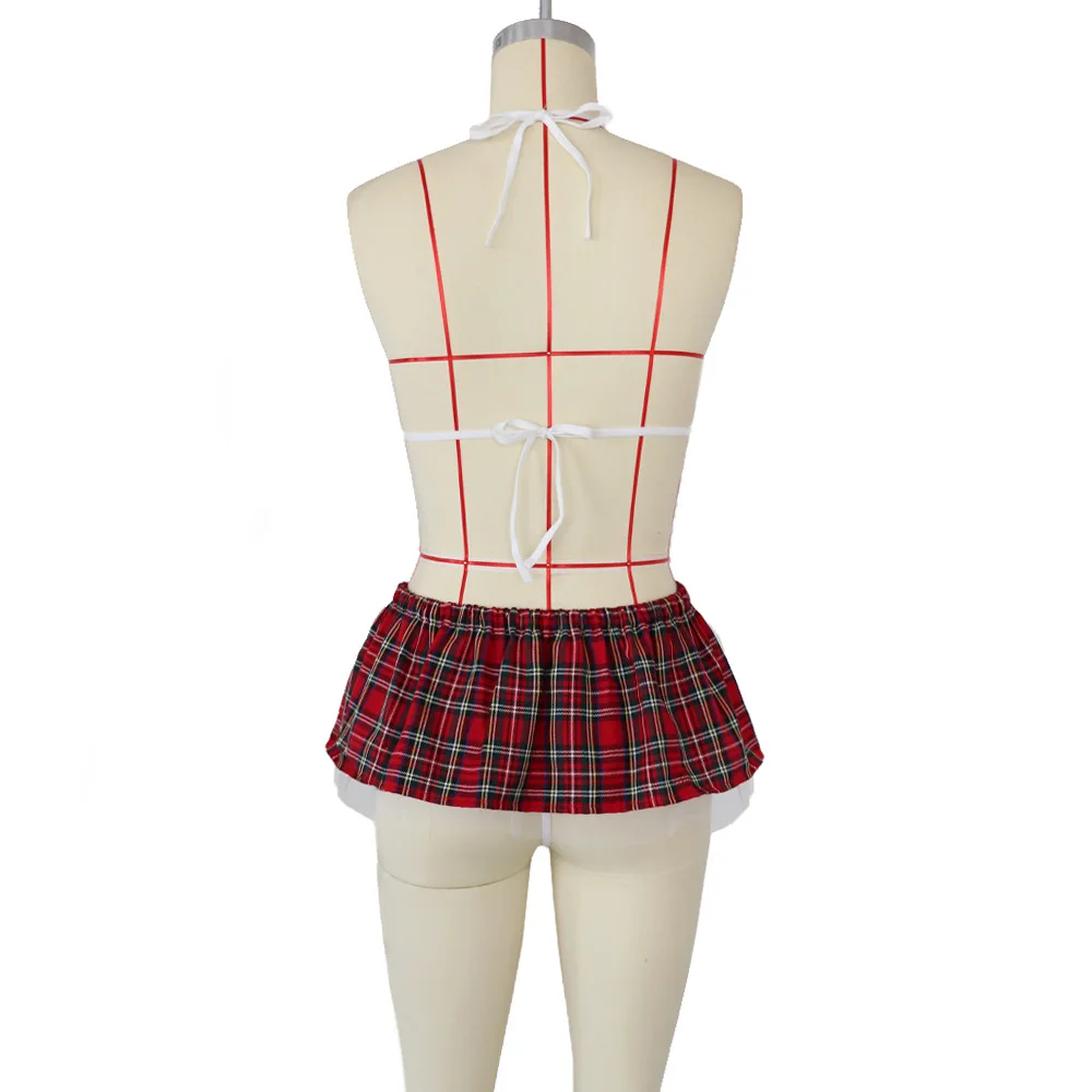 foreign trade Sexy uniforms tempt red grid Student uniforms sexy underwear