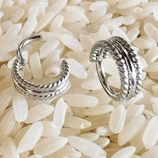 [SJ-755] Wholesale 316L Surgical Stainless Steel High Polishing Hinged Septum Clickers Segment Nose Rings Body Piercing Jewelry