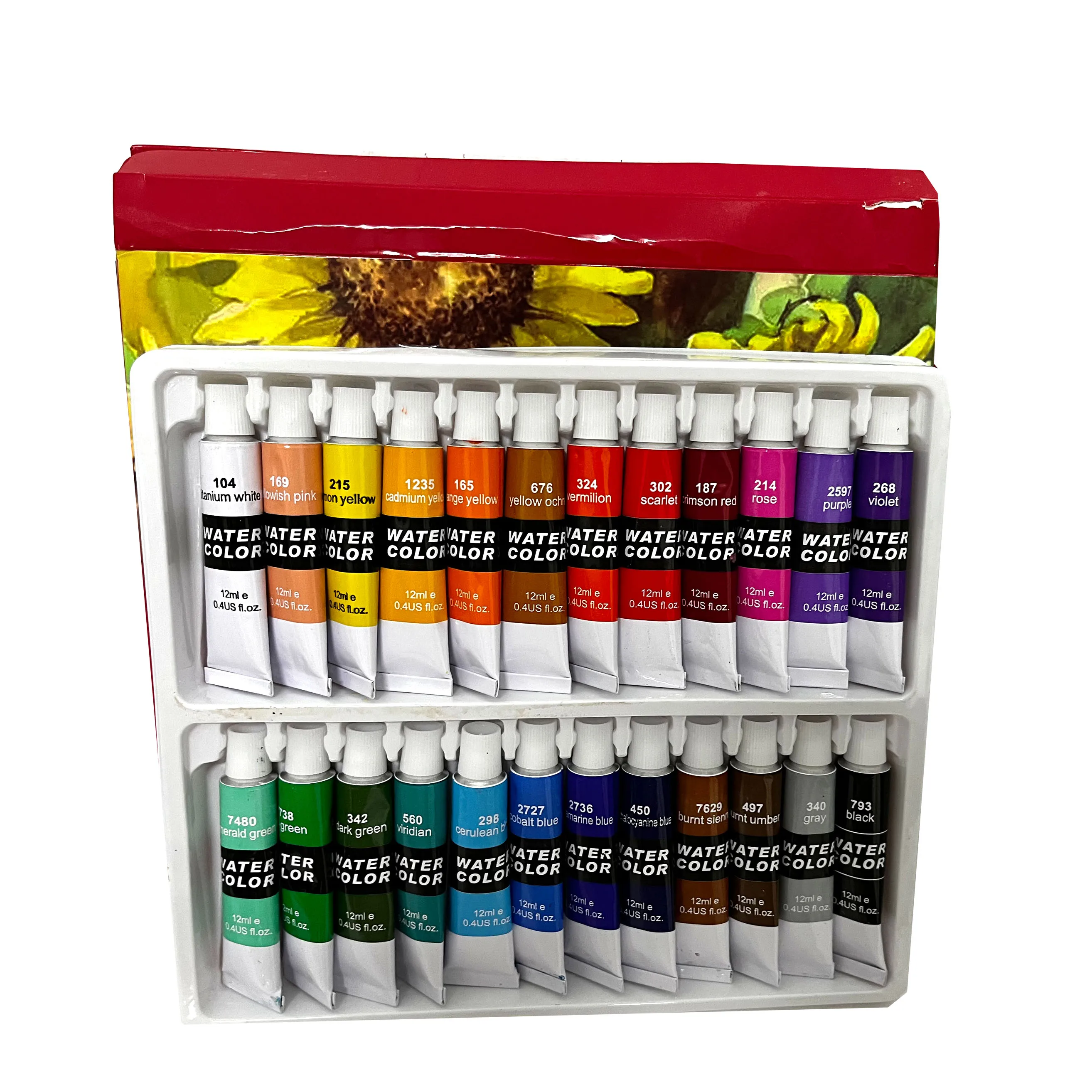 XinyiArt Professional Painting Supplies Set 24 Tube Water Color Paints Watercolor Paint Kit for Artists Beginners