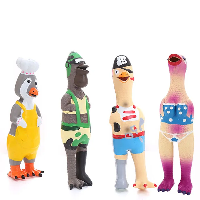 Factory Wholesale Nontoxic Latex Dog Toy Pirate Bikini Chicken Shaped Funny Squeaky Toy Dog Toy with Sound