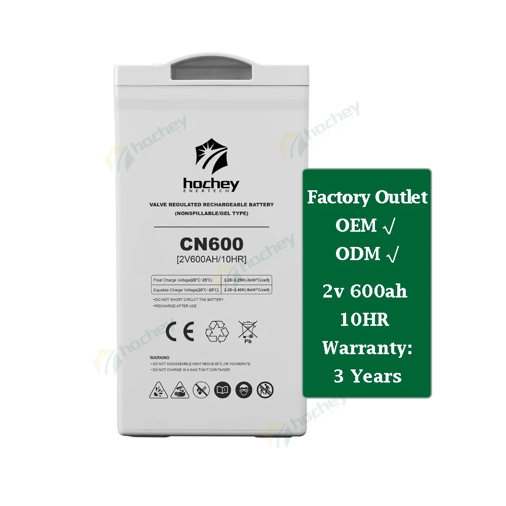 Hochey Gel 2V 6v 600ah Battery Home Solar 2v 600ah Gel Battery Solar Deep Cycle Gel Lead Acid Batteries
