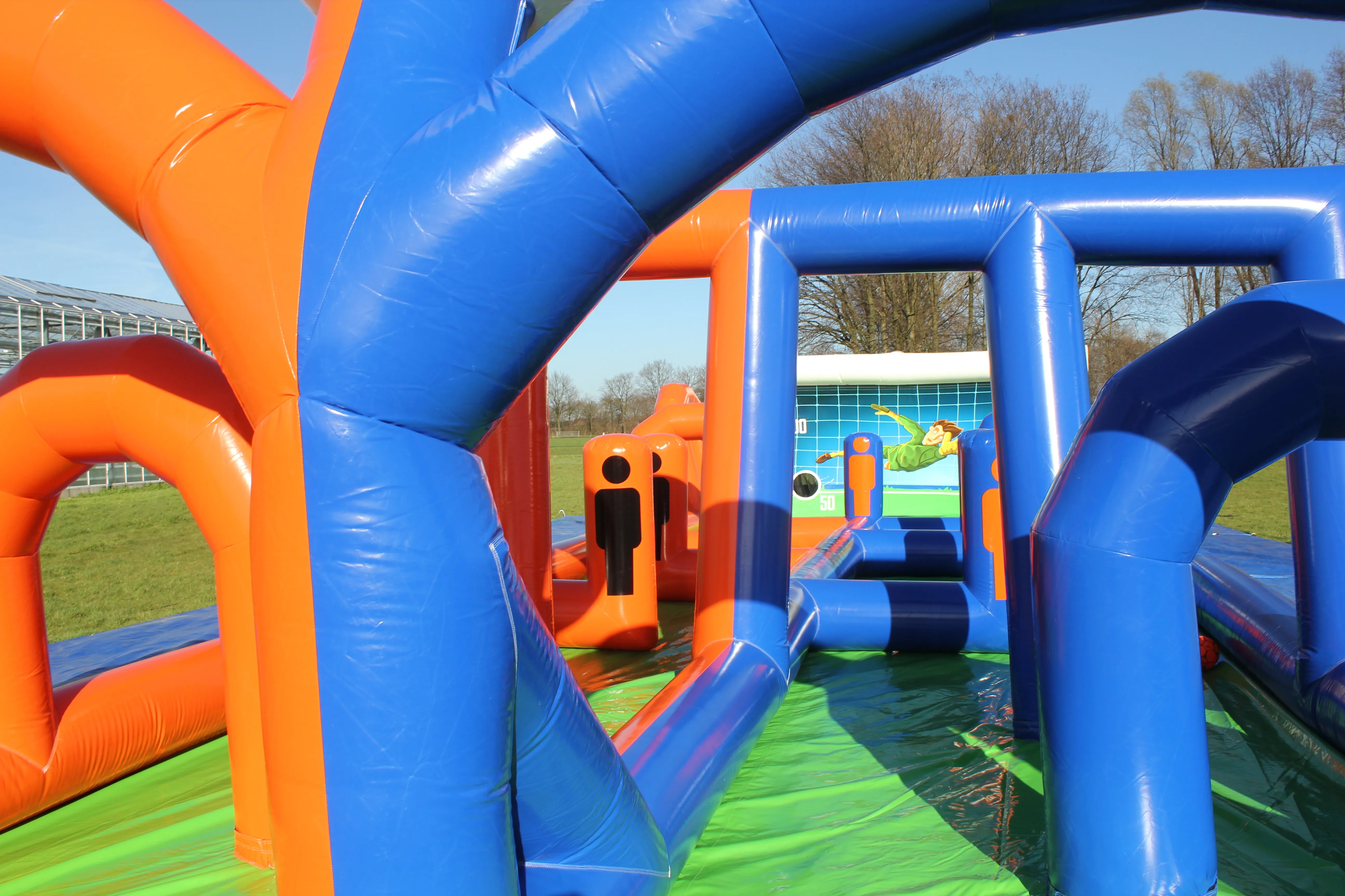 Inflatable Race Track for Soccer Ball Goal Game PVC Football Arena Adult Inflatable Race Track Obstacle