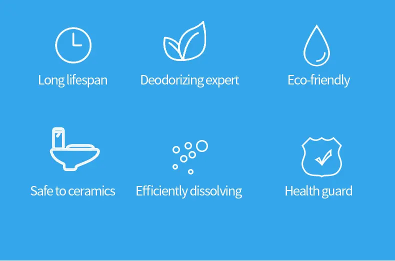 toilet bowl fresh flushes Clean & Deodorizes toilet bowl cleaner bottle glass jar last 3 month