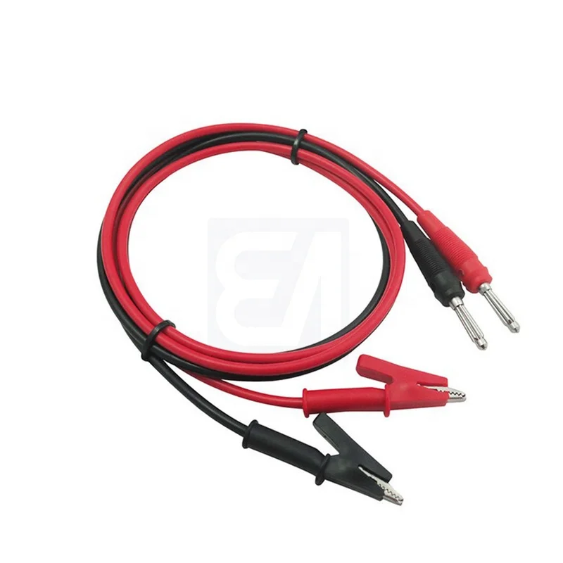 4MM Banana Plug to Alligator Clip Flexible Silicone Test Jumper Wire