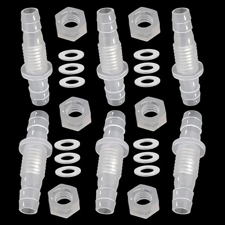 Plastic Rubber Tube Barbed Hose PP Connector 2 Way Equal Water Tank Coupling Plastic Straight  Tap Connector  Straight fitting