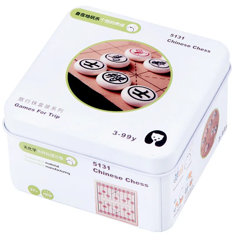 Creative Hot Selling Children Early Educational Toy Travel Portable Wooden Iron Box Jigsaw Puzzle Game Toys for Kids